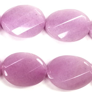 DYED JADE FACETED WAVE OVAL 30X40MM LAVENDER